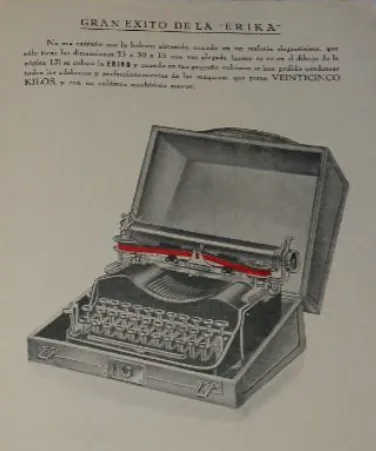 Clic para ampliar fotografía Especificaciones e ilustraciones del catálogo de la máquina de escribir Erika — Otto Streitberger