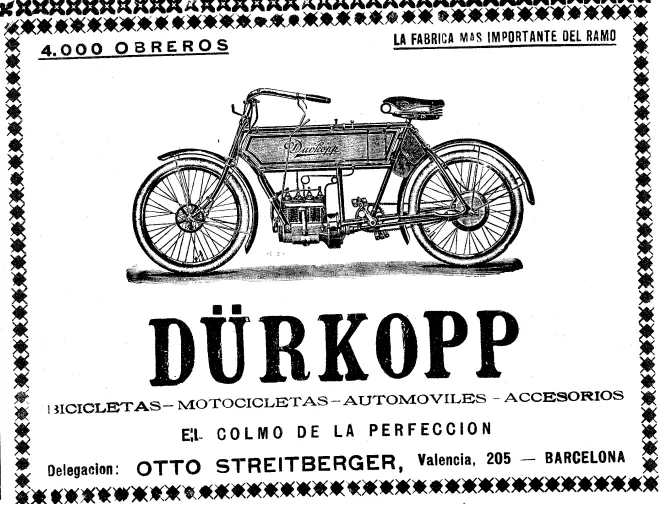 Clic para ampliar fotografía Anuncio de venta de bicicletas de Otto Streitberger en El Mundo Deportivo (02.08.1906)