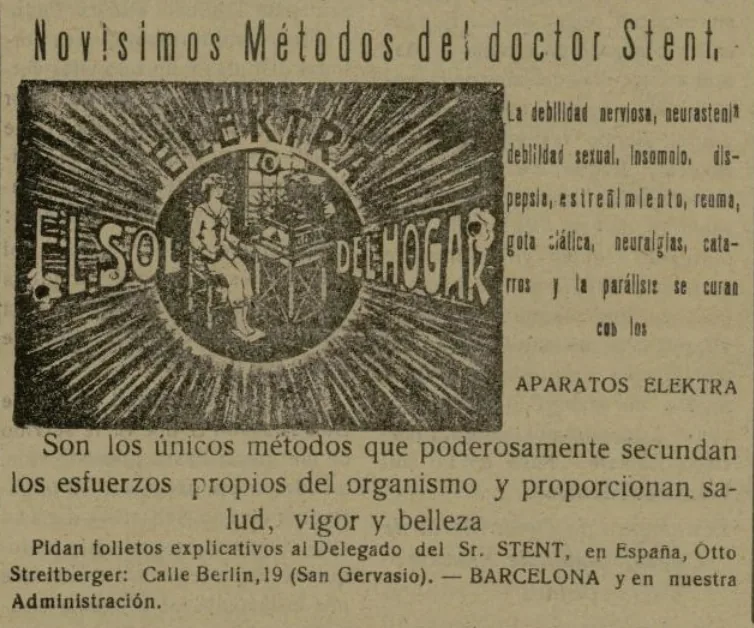 Clic para ampliar fotografía Anuncio de venta de la máquina Elektra en La voz de la mujer (05.12.1928) — Dr. Otto Streitberger