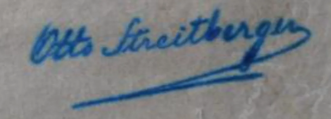 Clic para ampliar fotografía Firma manuscrita original del Dr. Otto Streitberger