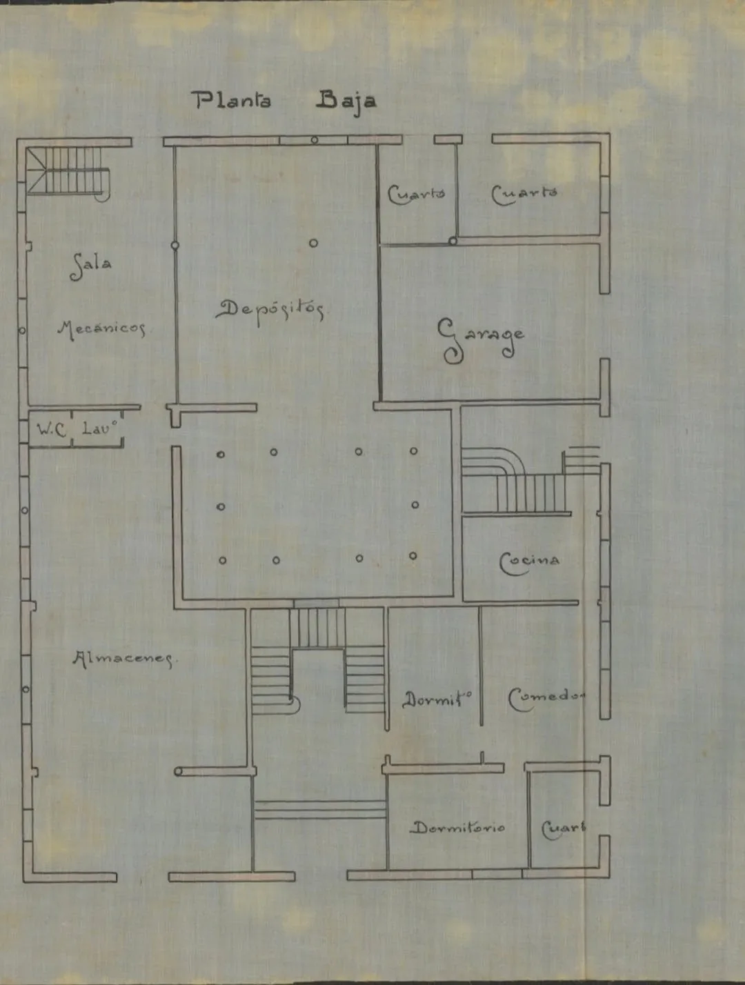 Plano arquitectónico de 1919 del Edificio Alhambra de Barcelona (distribución de plantas)